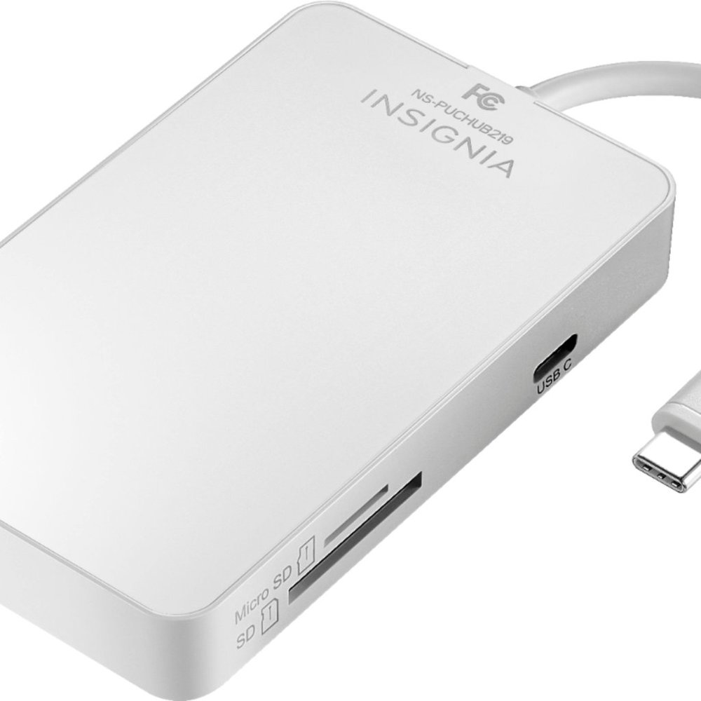 Brand New: Insignia - 7-Port Type-C Hub with Gigabit Ethernet Adapter